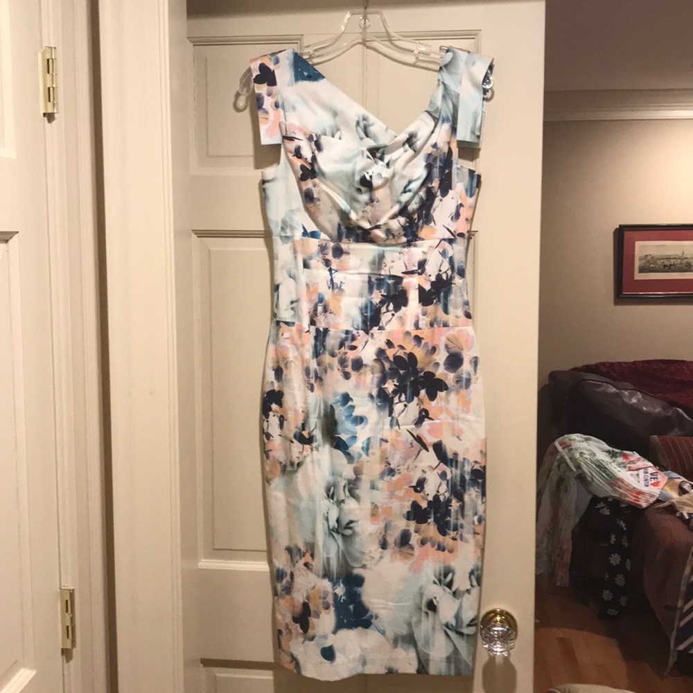 Floral Off the Shoulder Cocktail Dress